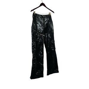 POSTER GIRL High Waisted Cargo Nylon Pants Trousers